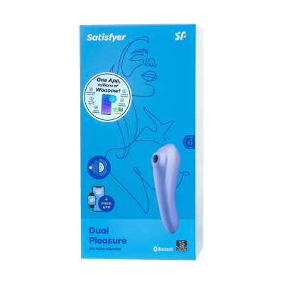 Вакуум-волновой бесконтактный стимулятор клитора Satisfyer Dual Pleasure, силикон, фиолетовый, 17,9