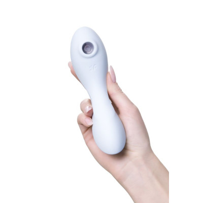 Вакуумный стимулятор клитора Satisfyer Curvy Trinity 5+, голубой