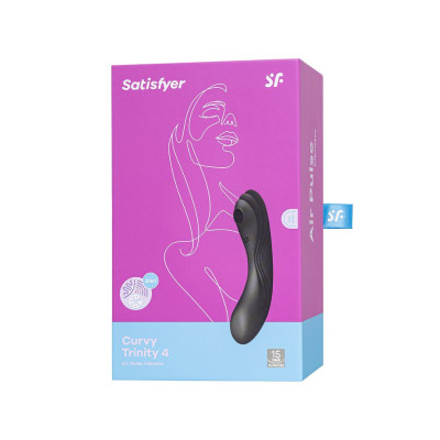 Вакуум-волновой бесконтактный стимулятор клитора Satisfyer Curvy Trinity 4, силикон, чёрный