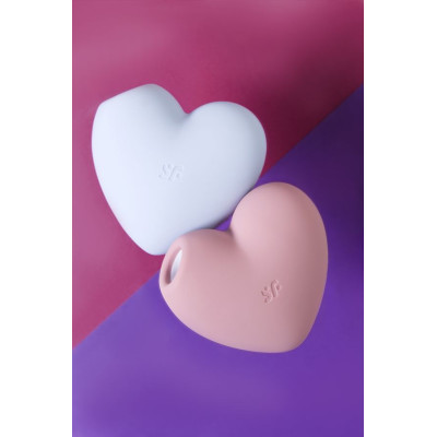 Вакуум-волновой бесконтактный стимулятор клитора Satisfyer Cutie Heart, силикон, голубой