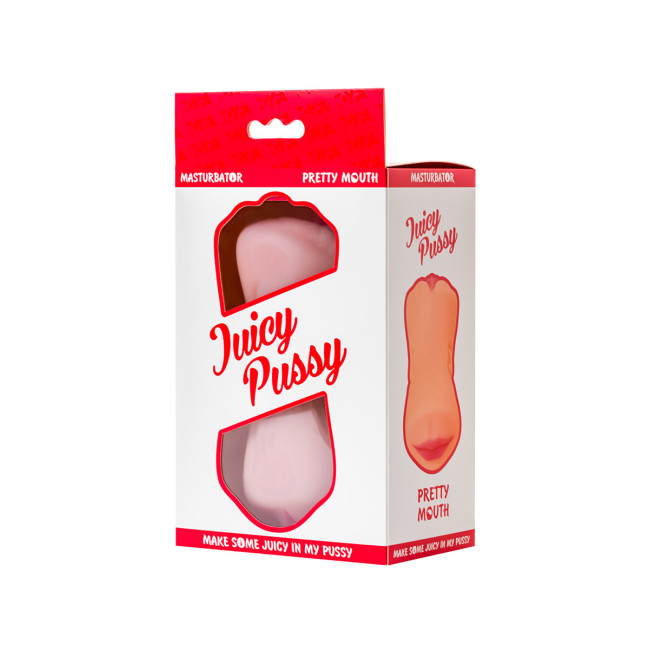 МАСТУРБАТОР РЕАЛИСТИЧНЫЙ TOYFA JUICY PUSSY PRETTY MOUTH, РОТ И ВАГИНА, SOFTSKIN, ТЕЛЕСНЫЙ,17 СМ