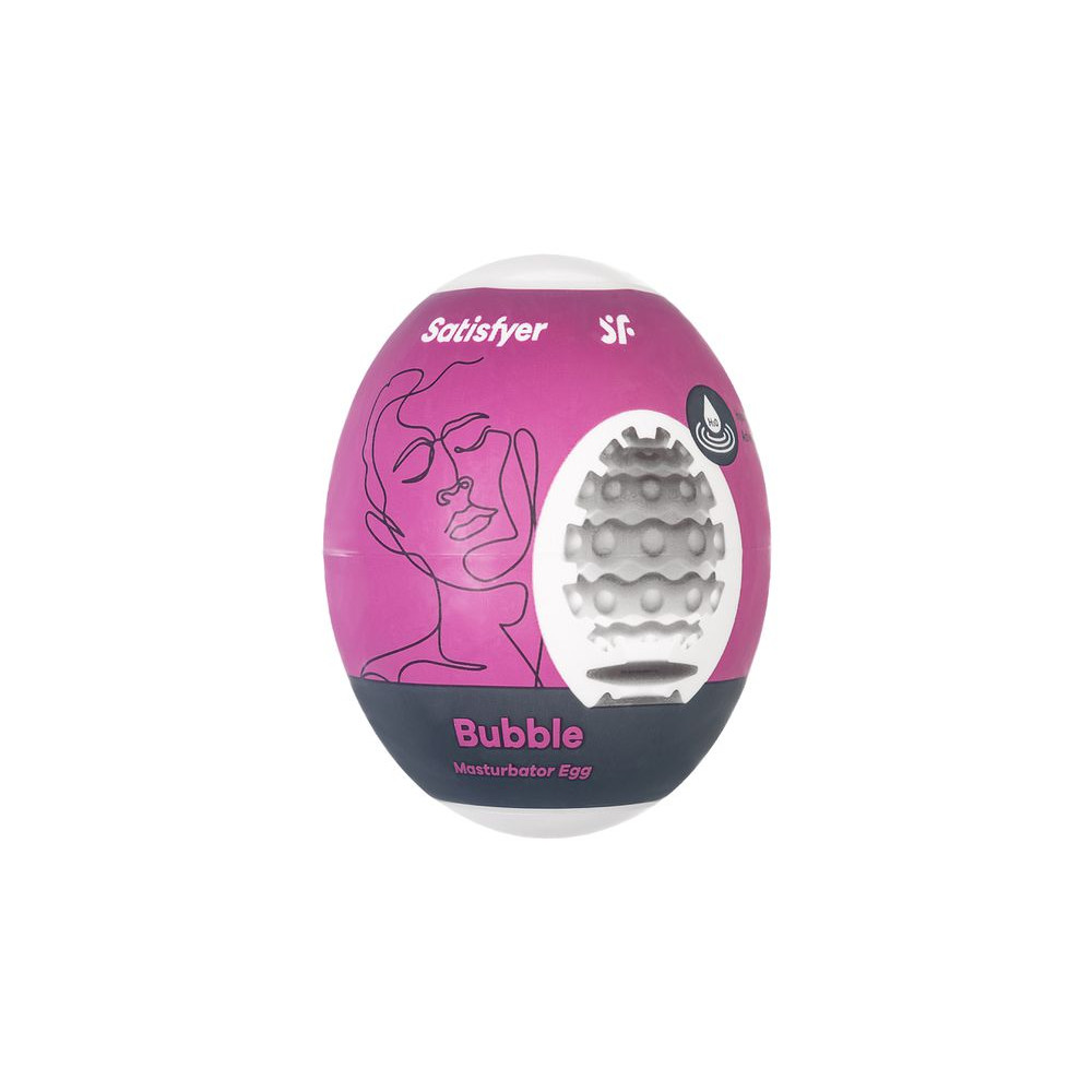 Мастурбатор нереалистичный Satisfyer Egg Single (Bubble), TPE, фиолетовый