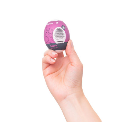 Мастурбатор нереалистичный Satisfyer Egg Single (Bubble), TPE, фиолетовый