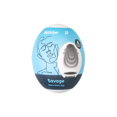 Мастурбатор нереалистичный Satisfyer Egg Single (Savage), TPE, голубой