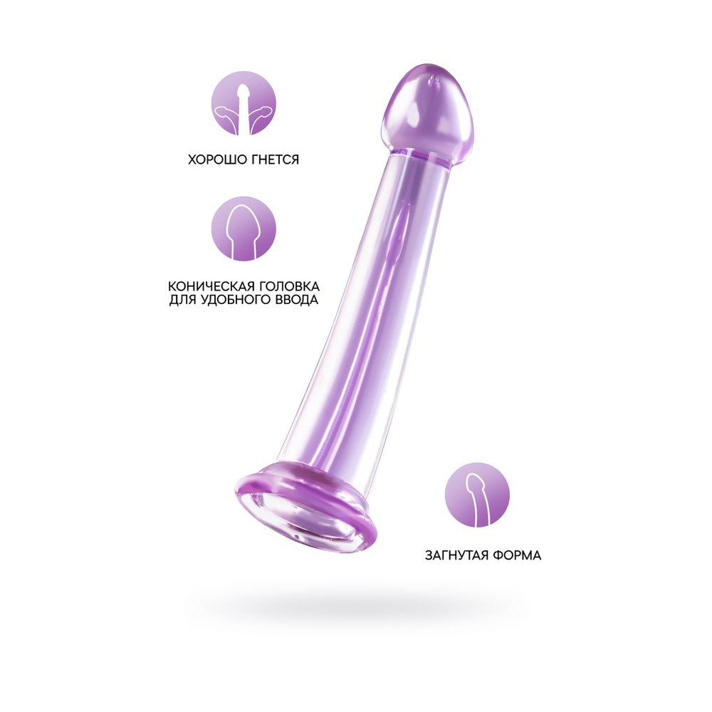 Нереалистичный фаллоимитатор Jelly Dildo M Toyfa Basic, TPE, фиолетовый, 18 см