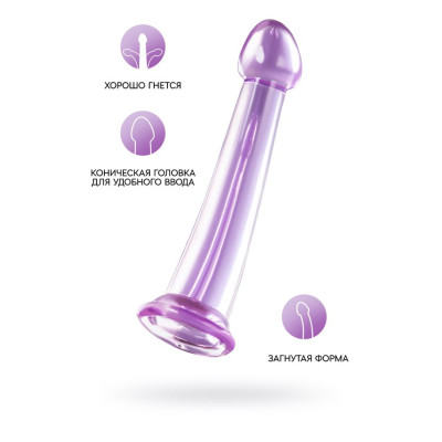 Нереалистичный фаллоимитатор Jelly Dildo M Toyfa Basic, TPE, фиолетовый, 18 см