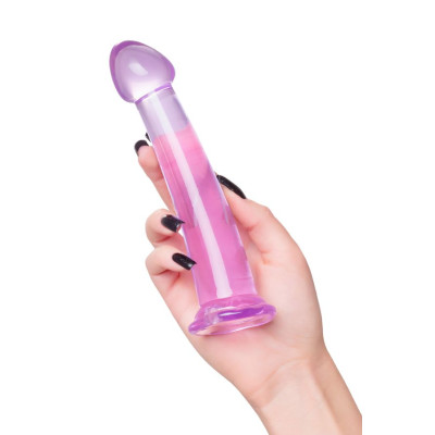 Нереалистичный фаллоимитатор Jelly Dildo M Toyfa Basic, TPE, фиолетовый, 18 см